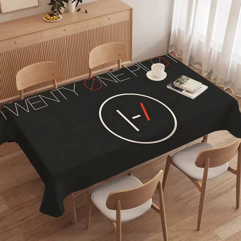 T-Twenty One Pilots Band Washable TableCloth for Wedding Party Dining Banquet Decoration Luxuriou Table Table Protector Cloth