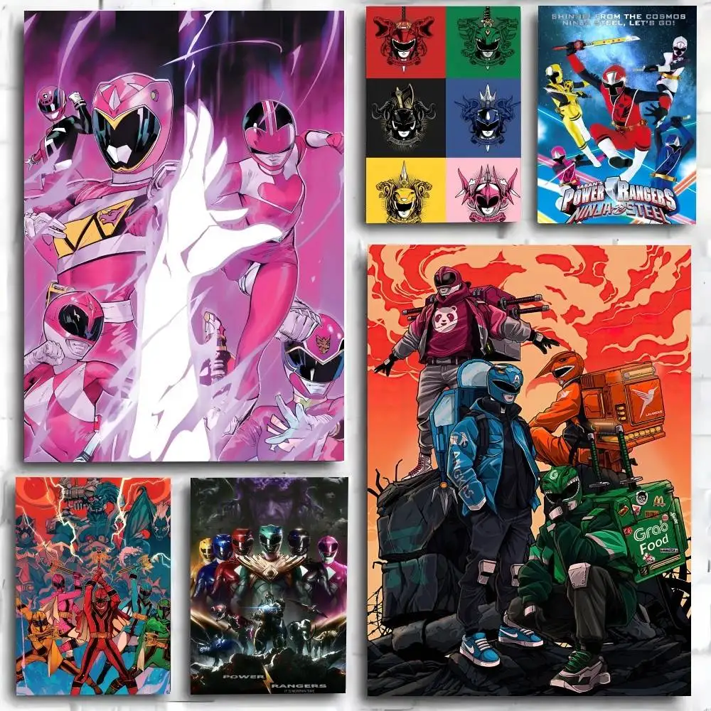 Anime Cool P-PowerS Rangers  Poster and Prints Wall Art Pictures for Modern Bedroom Game Room Home Decor
