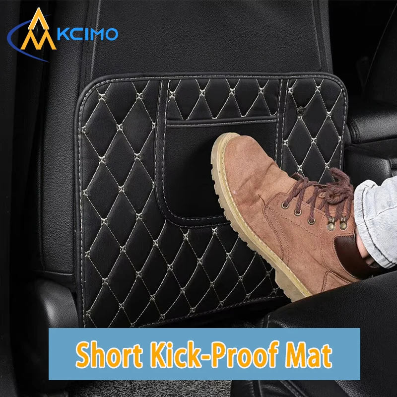 

1Pc Car Back Seat Anti Kick Pad Anti-dirty Mat Black PU Leather Waterproof Scratch Resistant Storage Car Interior Accessories