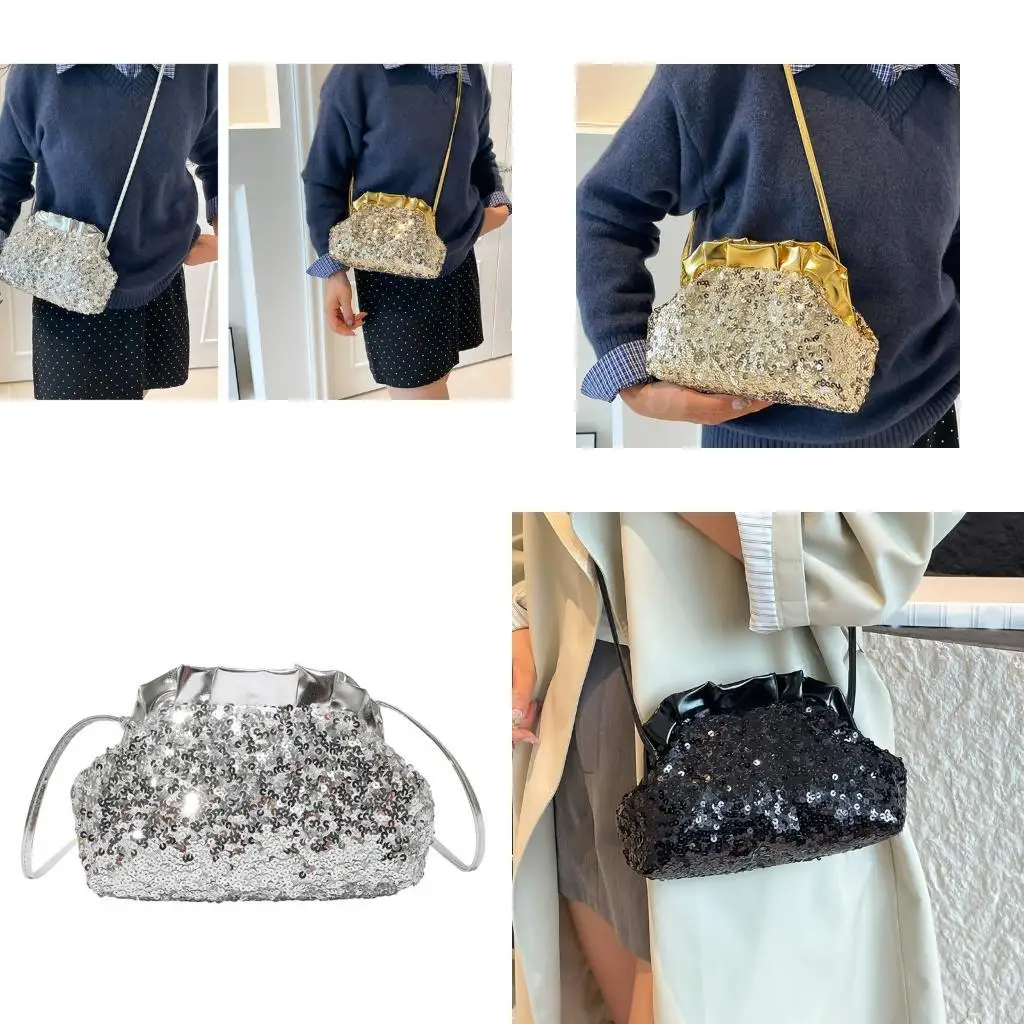 

Glittering Underarm Shoulder Bag For Parties Weddings Ladies Fashionable Purse