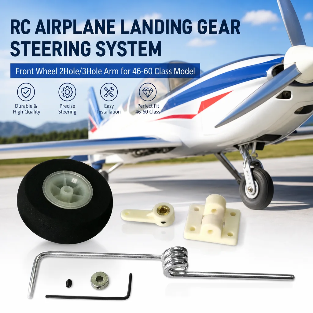 

XAERO 1Set RC Airplane Landing Gear Steering System Front Wheel 2Hole/3Hole Arm 40-60Class Model Parts Accessory Durable