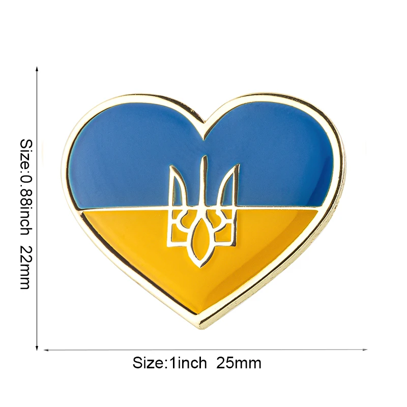 Ukraine Herzförmige Flagge Metall-Anstecknadel Flaggen-Pin Abzeichen