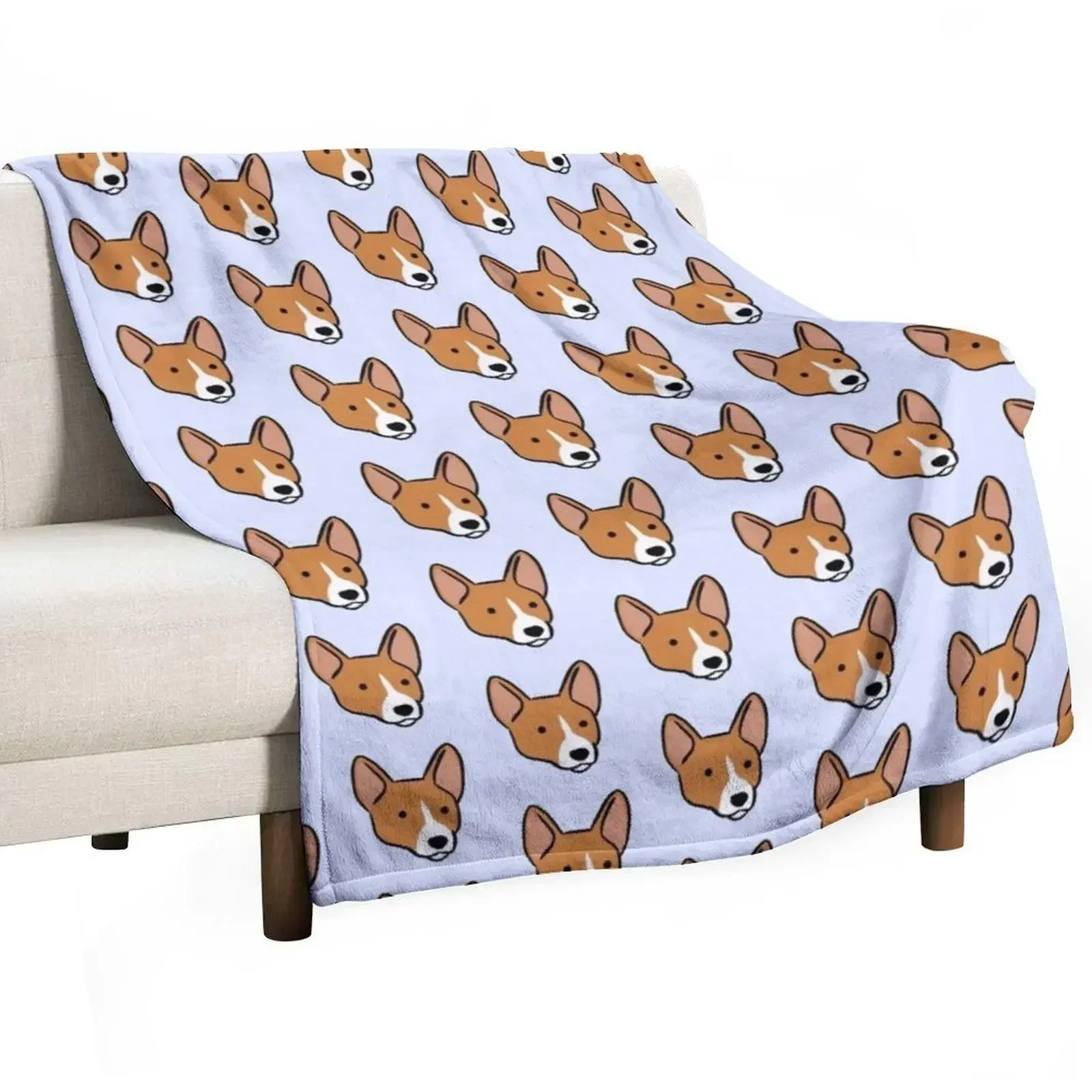 

Basenji dog cute illustration Throw Blanket for winter Decorative Beds Plaid Blankets