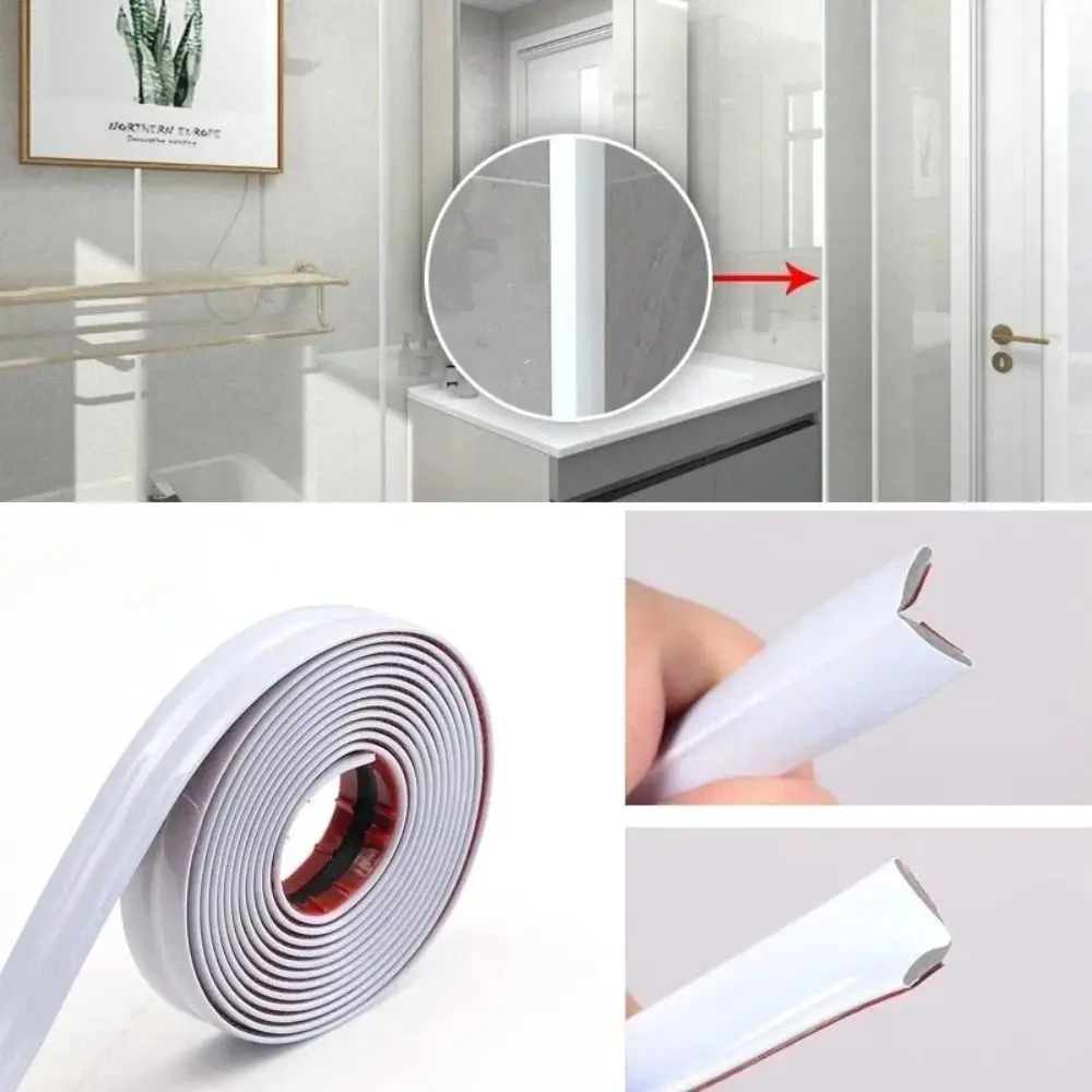 Flexible Corner Molding Trim Tape Dustproof Anti-collision Self Adhesive Decor Tape Wardrobe Moving Door Seam Waterproof