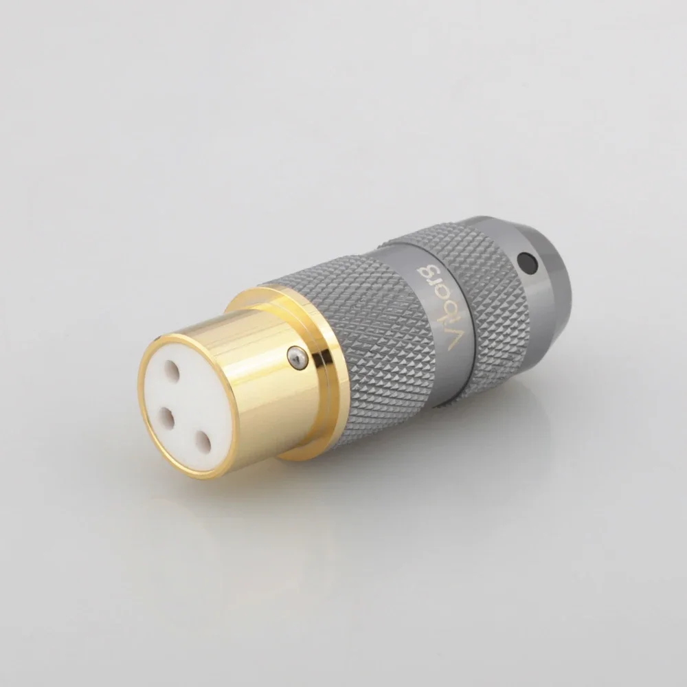 4 peças cabo de áudio hifi equilíbrio 3 pinos viborg 99.998% cobre puro 24k banhado a ouro plugue conector xlr