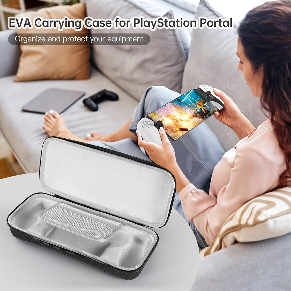 EVA Hard กระเป๋าถือสําหรับ PlayStation Portal รีโมทคอนโทรลพกพากระเป๋าถือ Anti-DROP กระเป๋าเดินทางสําหรับ PS Portal อุปกรณ์เสริม