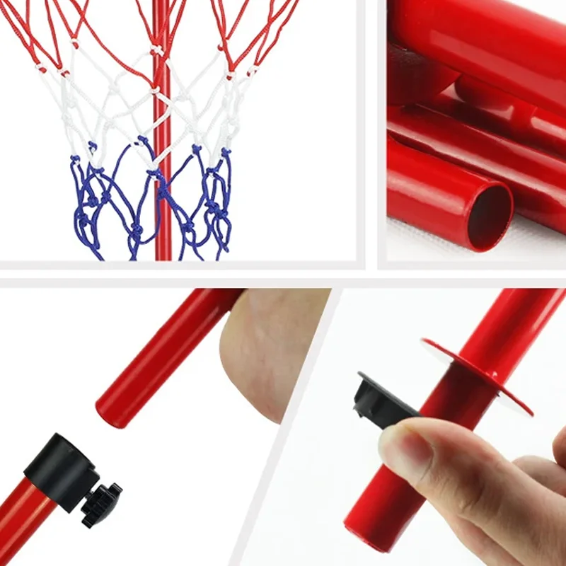 Stojak do koszykówki z regulowaną wysokością i mobilną ramą do rzutów dla dzieci, do użytku wewnątrz pomieszczeń, z funkcją dunkingu, wygodny do domu dla dzieci.