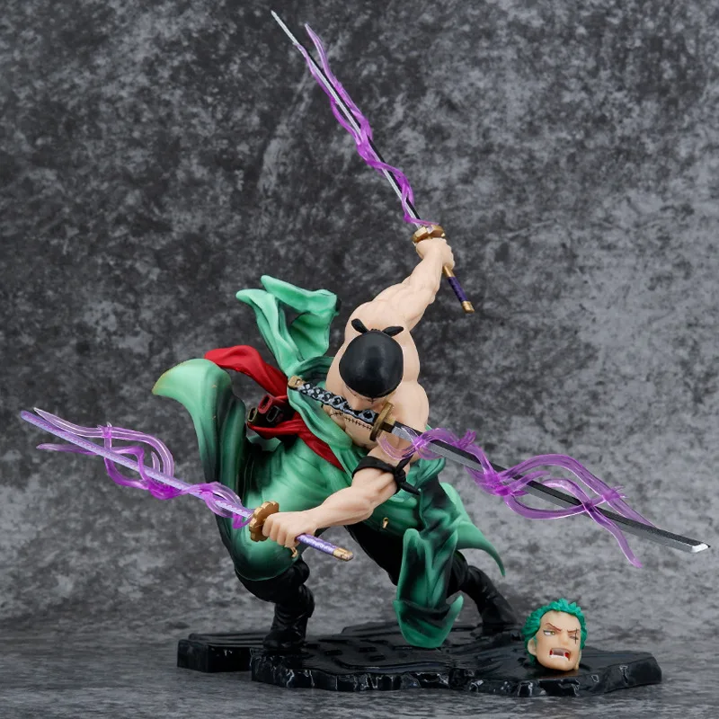 26CM Cartoon Anime One Piece Figure New World Roronoa Zoro Three Thousand World Large Asura Pvc Action Model Birthday Gifts