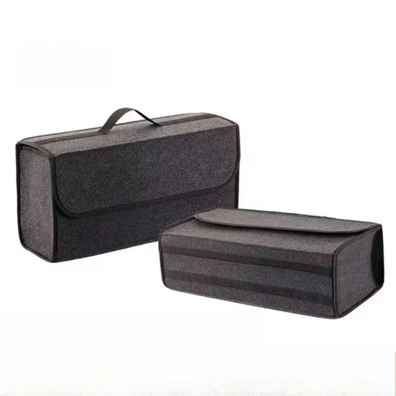 Car Trunk Organizer Soft Felt Storage Box Accessories Large Anti Slip Compartment Boot Storage Organizer Tool Car Storage Bag