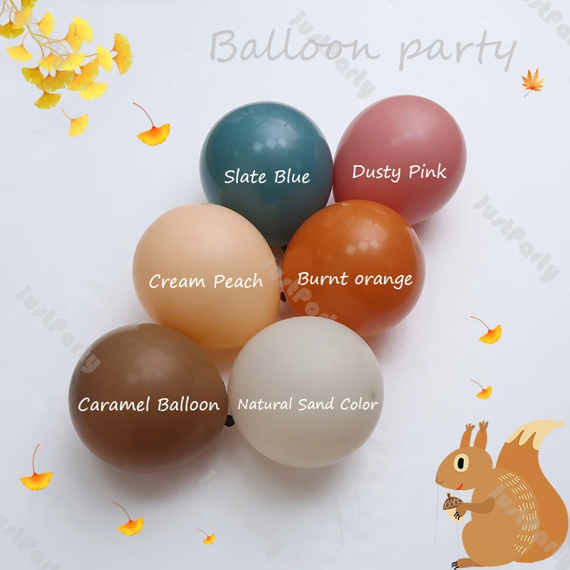 10pcs 5/10/12inch Dusty Latex Wedding Balloons 2pcs 18inch Big Brunt Orange Beige Balloon Decoration Baby Shower Birthday Party