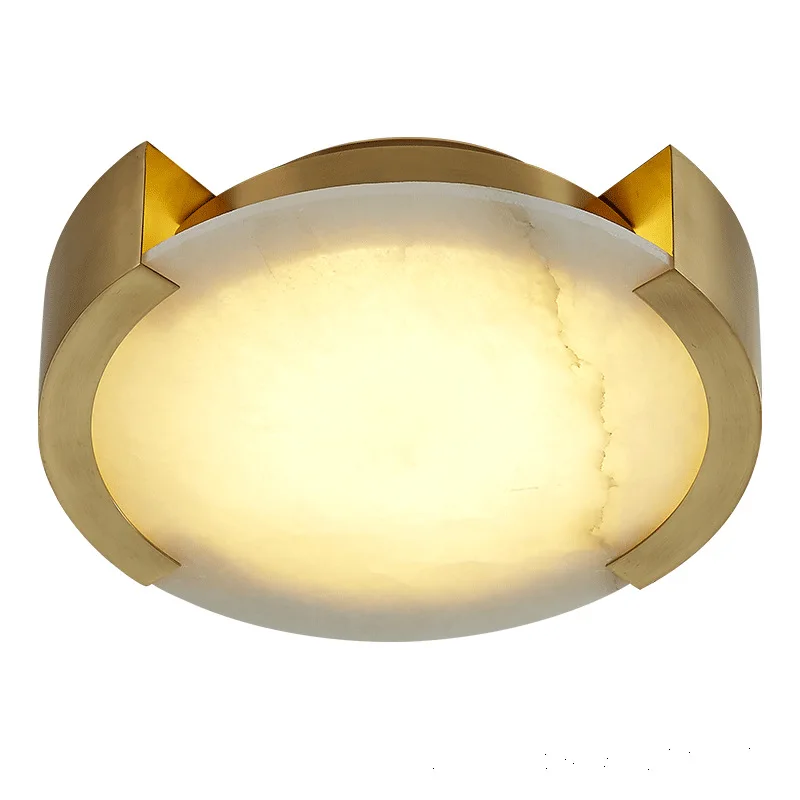 

New Chinese marble ceiling lamp all copper simple study living room