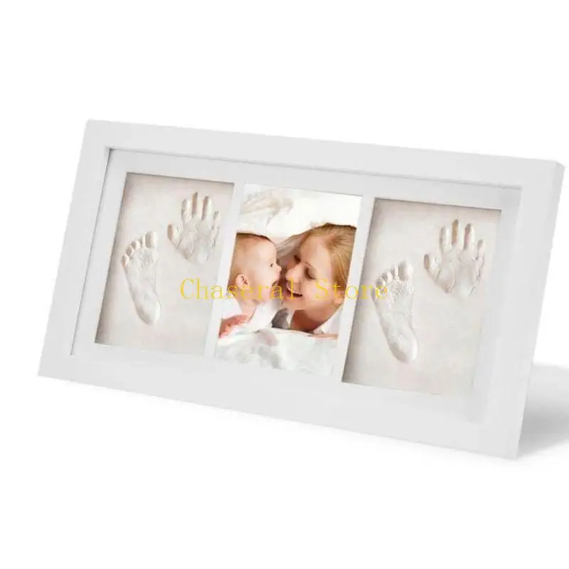 E7CE Creative DIY hand Print Picture Display Frame Wooden Photo Frame