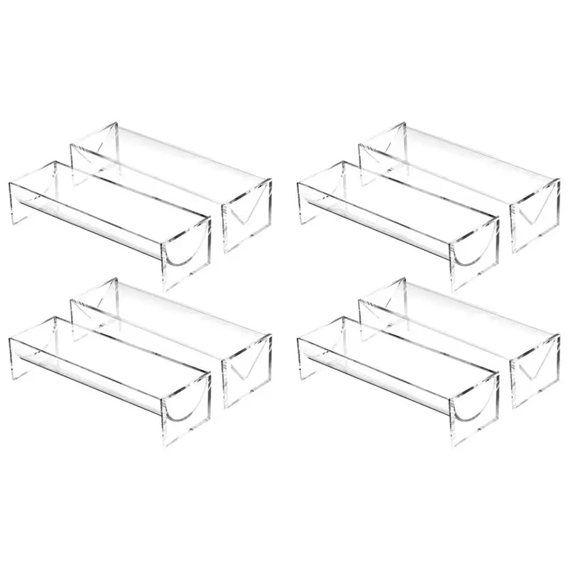 ABJN-8 Pieces Clear Cracker Tray For Serving Rectangular Cracker Holder Acrylic Serving Tray Food Display Stands For Party
