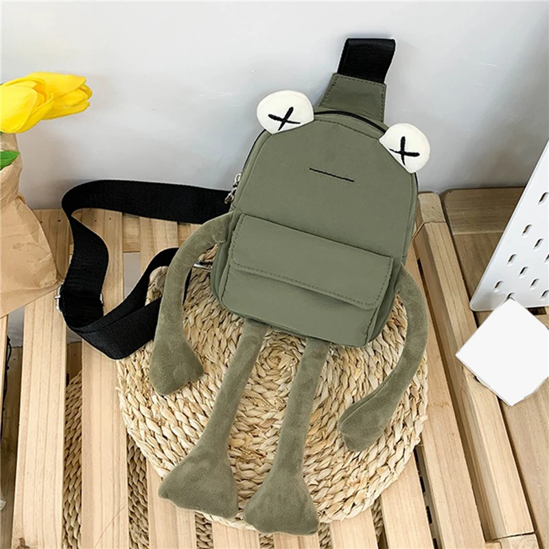 New Personality Girl Small Bag Tide Cartoon Cute Frog Casual Messenger Bag Chest Unisex Shoulder Crossbody Women Bags Wholesale