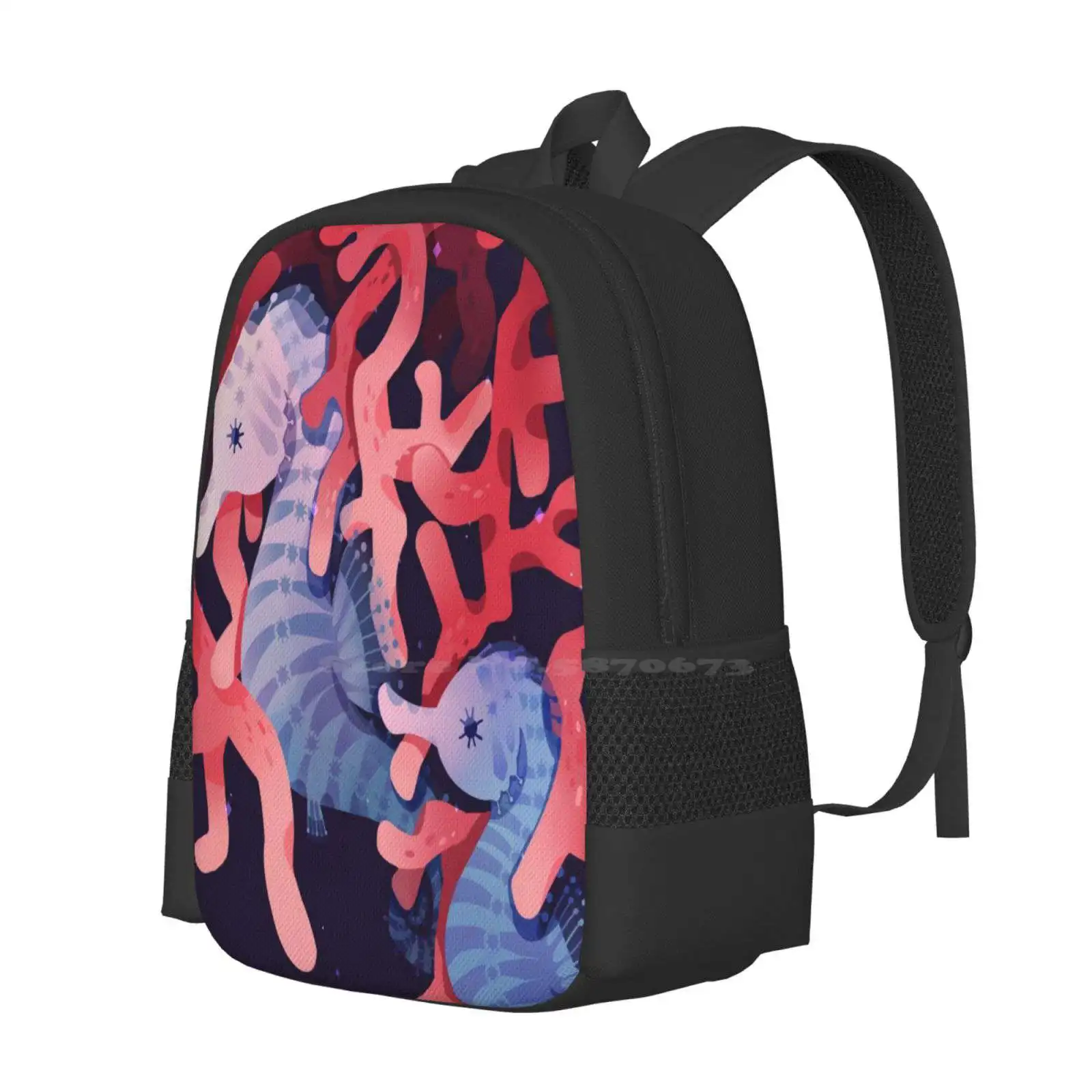 Seahorses Backpacks For School Teenagers Girls Travel Bags Nature Seahorses Sea Animals