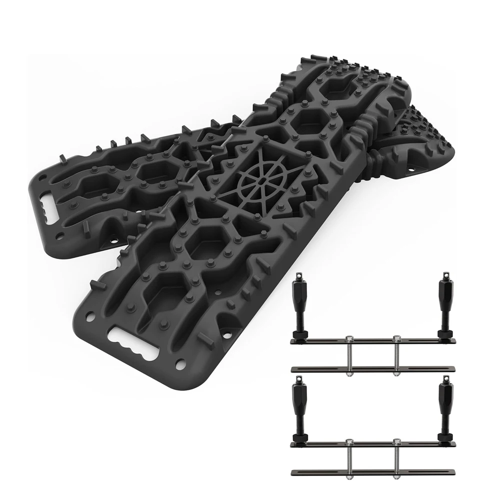 ALL-TOP Traction Boards With Build-in Jack Base, 2PCS Recovery Boards & Mounting Kit For Overlanding