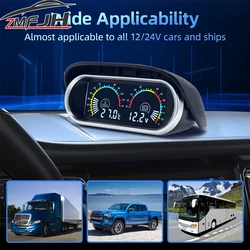 2 Functions 12v/24v Universal Truck Car Oil Pressure Gauge + Water Temperature Gauge Set Meter Sensor Oil Pressure Indicator