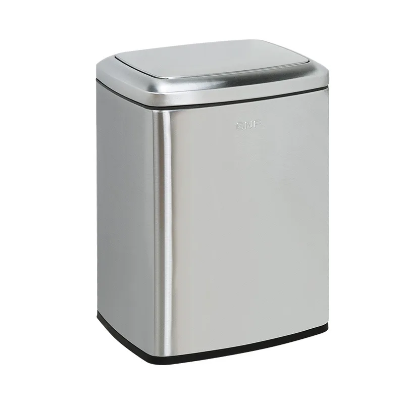 Stainless Steel Trash Can, Household with Lid, Living Room, Bedroom, Kitchen, Large Capacity Toilet, Bathroom