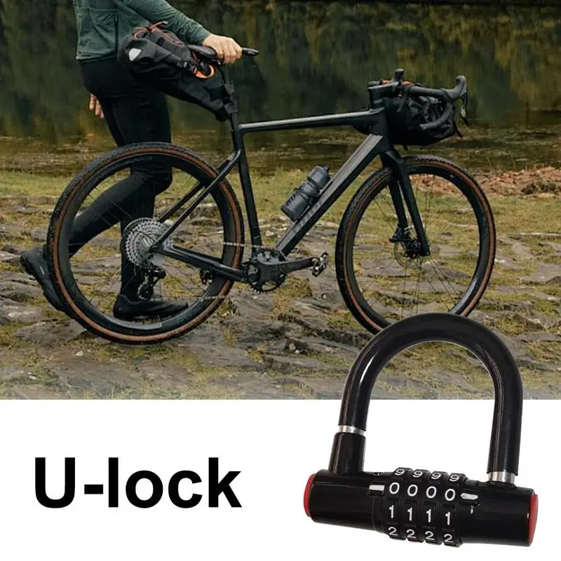 Password Lock Number Combination Lock Waterproof Padlock Anti-Theft Bike Wheel Locker For Scooters Motorcycle Garage Travel