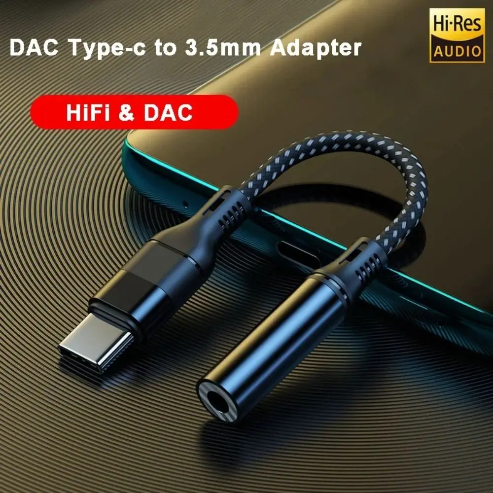 

USB Type C Headphone Adapter Cable Weave Converter Type-c 3 5 Jack Audio Cable Digital Decoding Braided