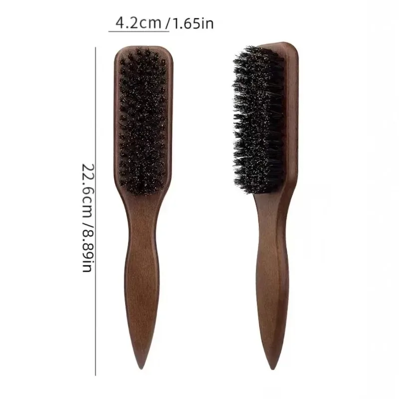 Brown Pointed-Tail Bristle Comb - Unisex, Smooth & Anti-Static, No Tangles No Hair Damage, Home Use