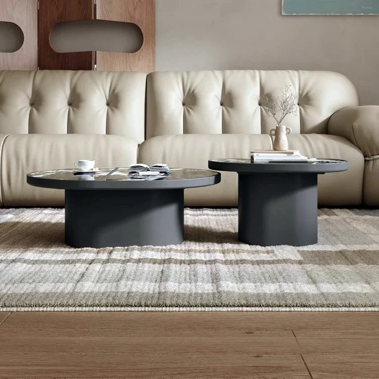 

LX Italian minimalist coffee table combination household high-end microcrystalline stone designer creative round coffee table