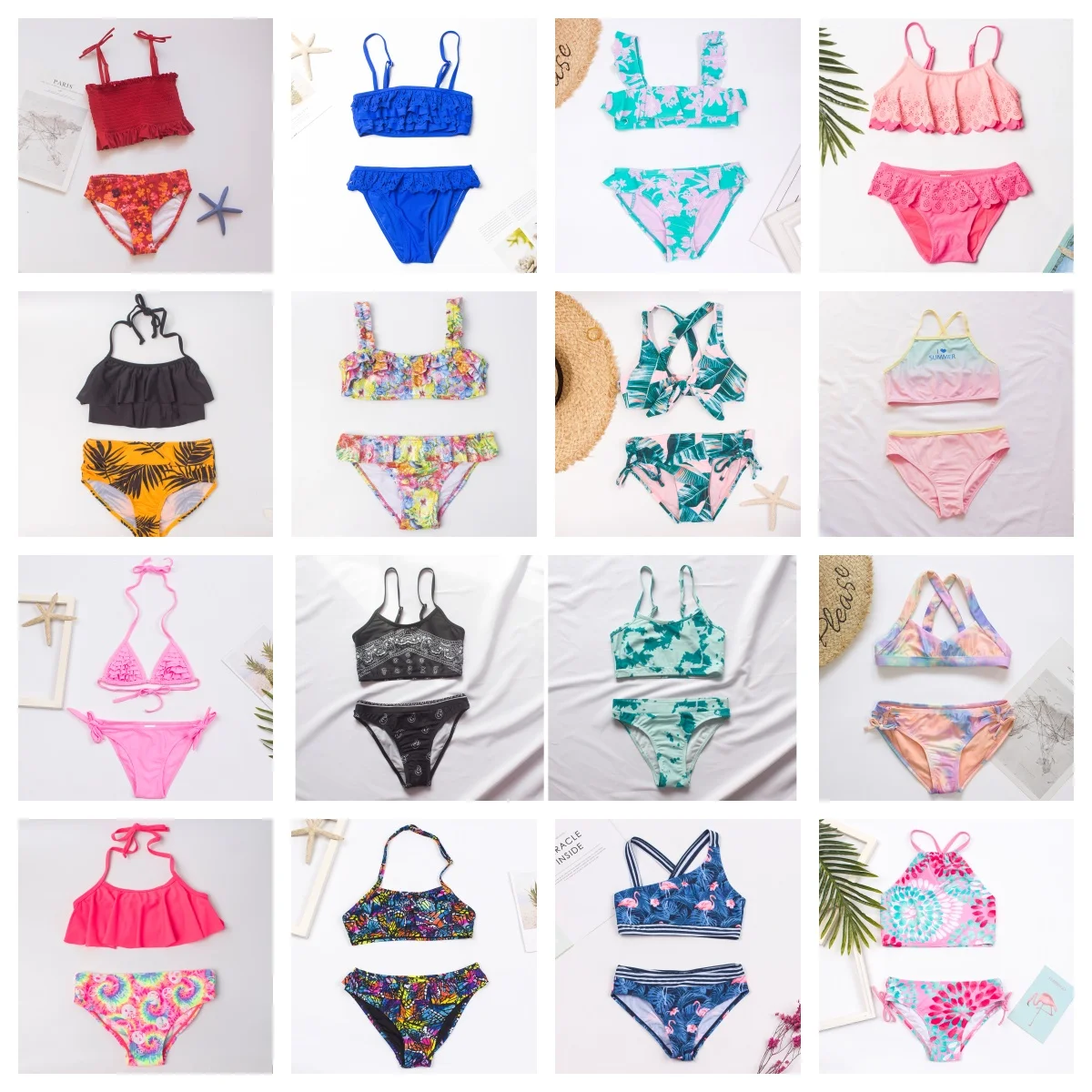 7-14Year Butterfly Print Child Bikini Set 2024 Girls Swimsuit Swimwear For Kids Summer Brazilian Teen Baby Swimming Suit Biquini