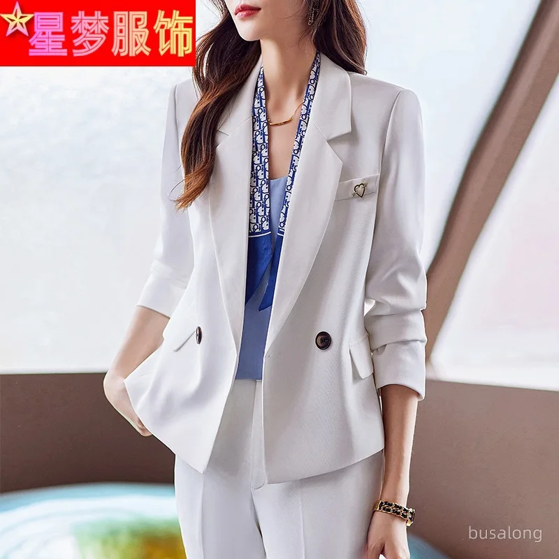 Small Short Model in White Color Suit Jacket for Women Spring and Autumn New Casual Internet Celebrity Anti-Aging Fried Street P