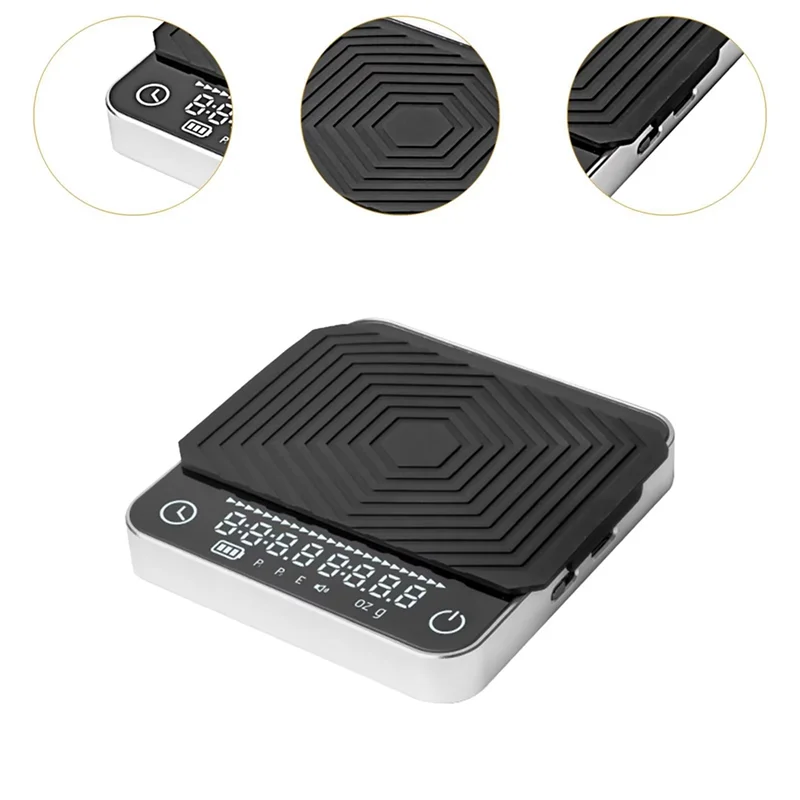 

A7THK-Rechargeable High Precision Coffee Scale,Mini Electronic Weighing Scale For Espresso, Outdoor & Kitchen Use