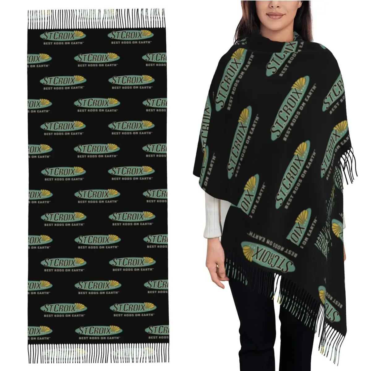 

Life Love St Croix Merch Scarf Tassel Scarves Women Soft Warm Shawls and Wraps Large Fall Winter Shawl Wrap