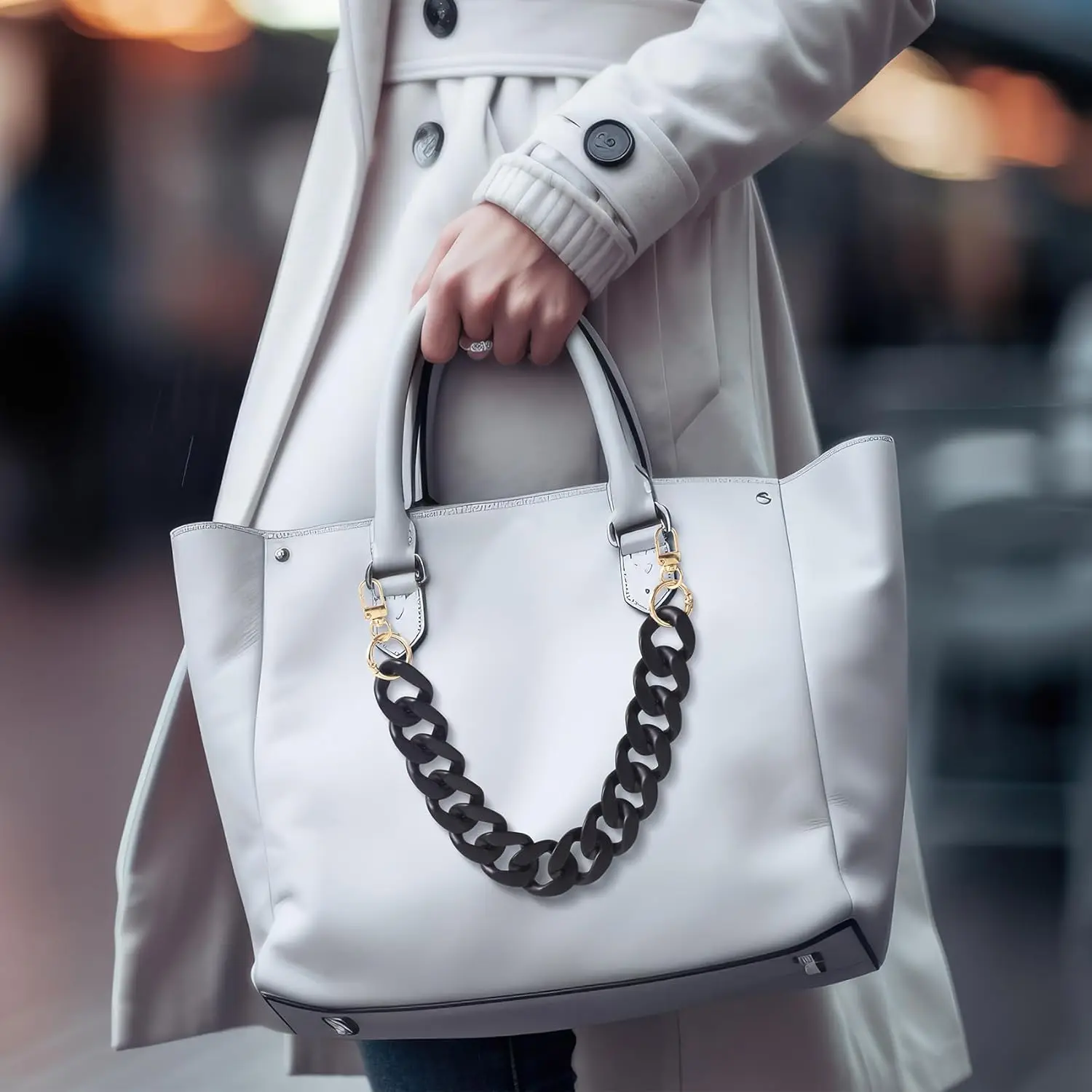 الاكريليك كبير سلسلة مسطحة حزام محفظة حزام الاكريليك حقيبة يد سلسلة استبدال حقيبة كتف سلسلة بلاستيكية محفظة سحر