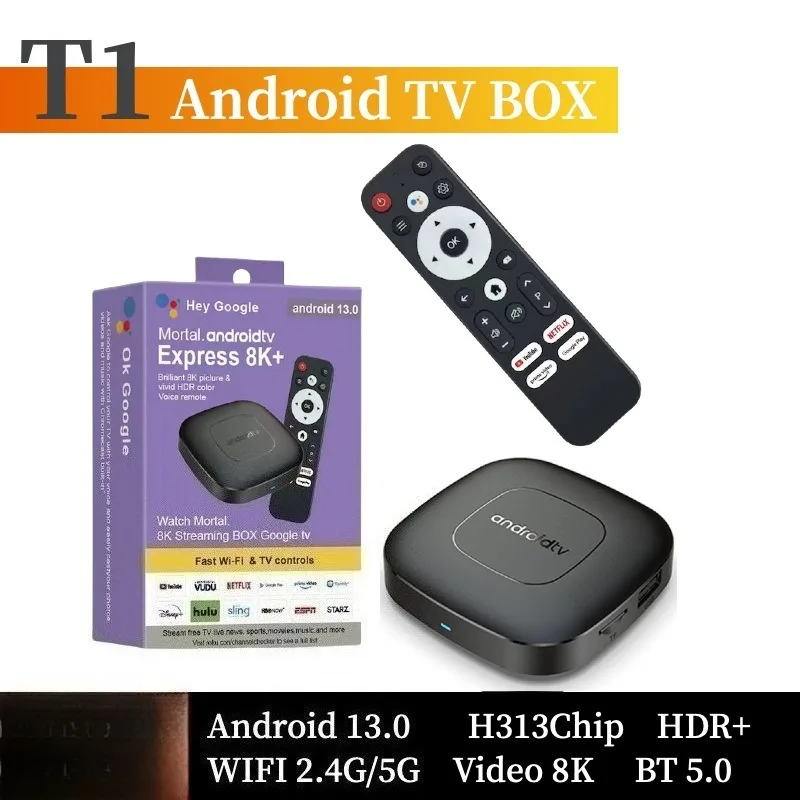 

T1 Allwinner Quad Core 313 ultra high definition 8K dual band WiFi TV set top box network player TVBOX