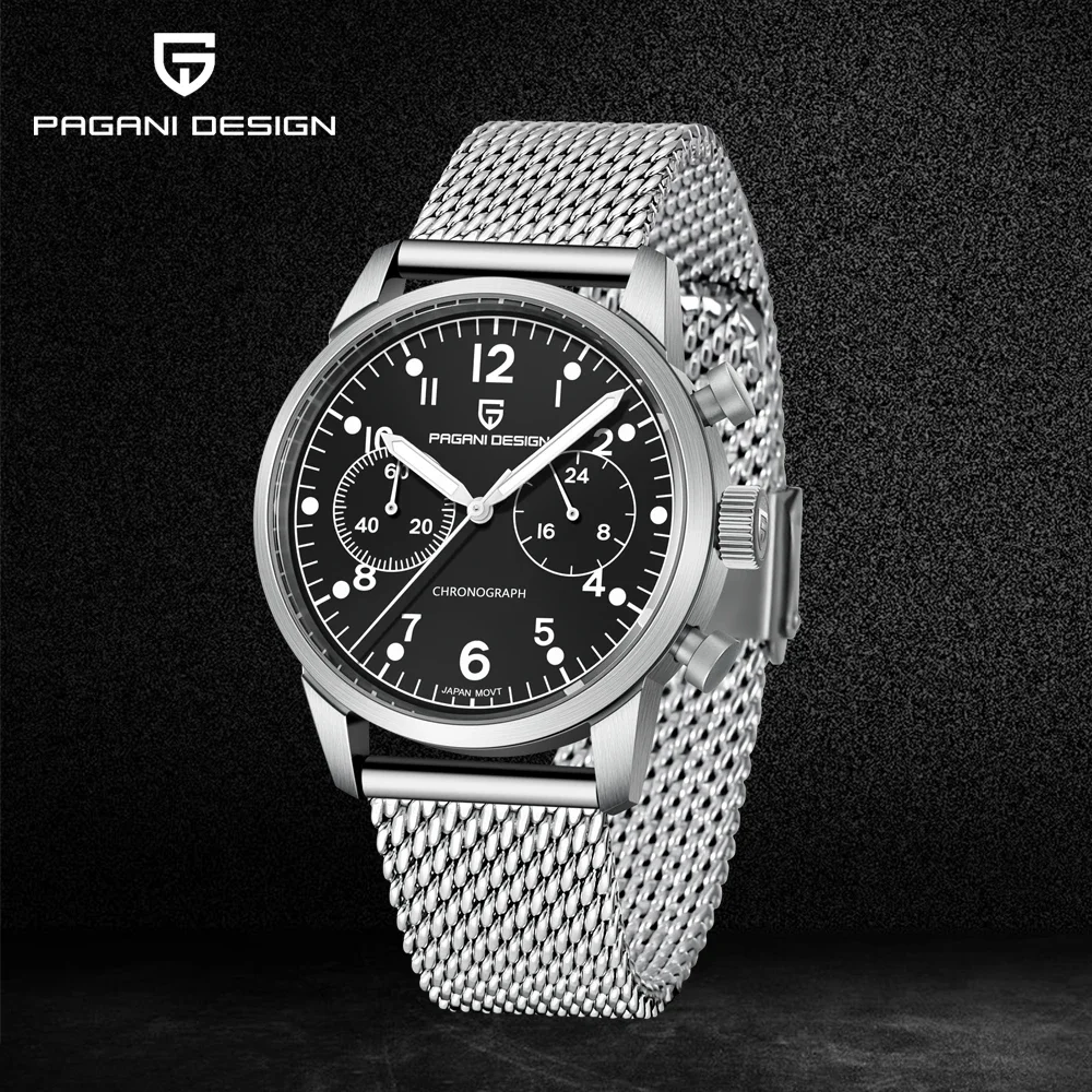 PAGANI DESIGN Luxury Fashion Men Sport Quartz Chronograph PD1708 Japanese VK64 Sapphire AR Coating Waterproof reloj hombre