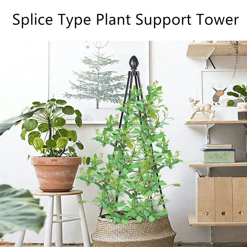 

Garden DIY Plant Support Frame Spliced Climbing Pergola Triangular Shelf Potting Support Traction Flower Stand Tower