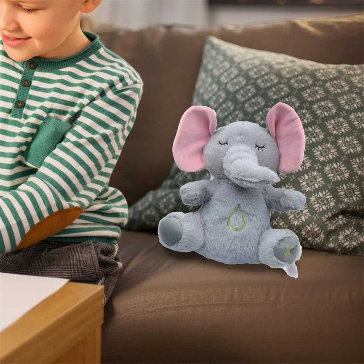 Calming Elephant, Anxiety Relief Elephant, Soothe Snuggle Elephant, Breathing Sleep Buddy, Portable Plush Baby Toy