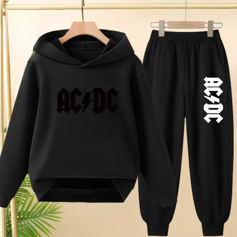 

Children 3-12 Age Boy Girl Autumn Winter 2 Piece Set Casual Letter Hoodie+Trousers Outdoor Pullover Hooded Sportswear Outerwear