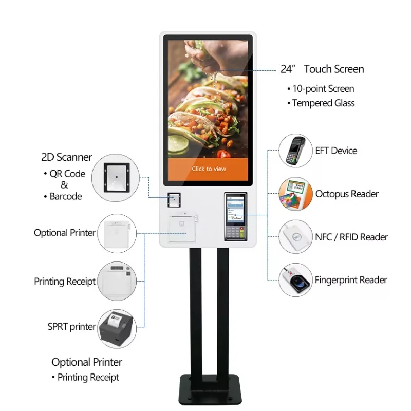 Imagen 4: Máquina de Pago con Pantalla Táctil para Servicio de Autoservicio de Comida Rápida