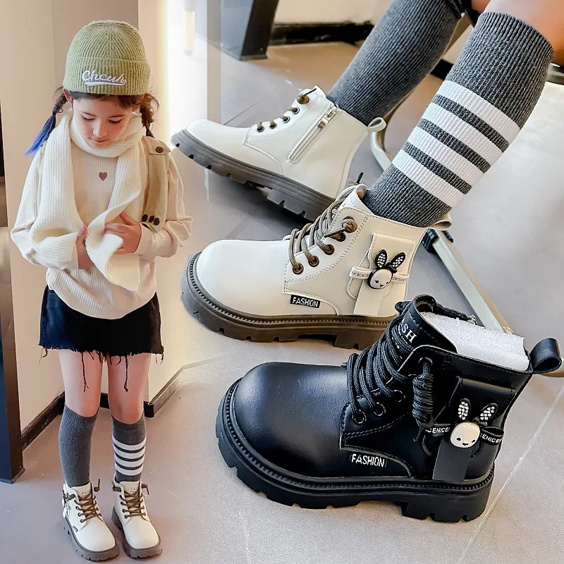 

Children Ankle Boots Suede Warm Cute Bunny Kids Princess Boots Korean Style 2025 Autumn Winter Girls Casual Boots Sweet Non-slip
