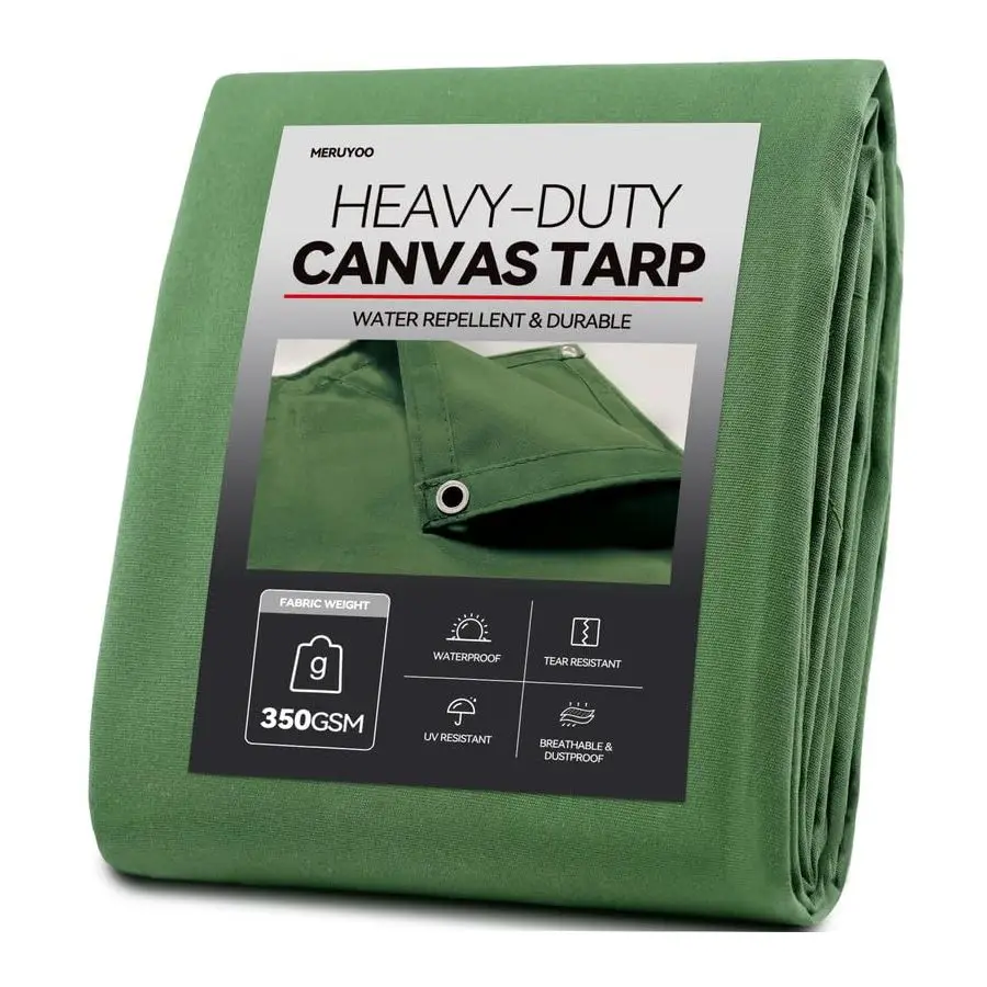 

Сверхмощный брезент из холста, 12 унций брезент из оливкового краба с нержавеющими втулками, универсальный брезент для кемпинга, палатка с навесом, R