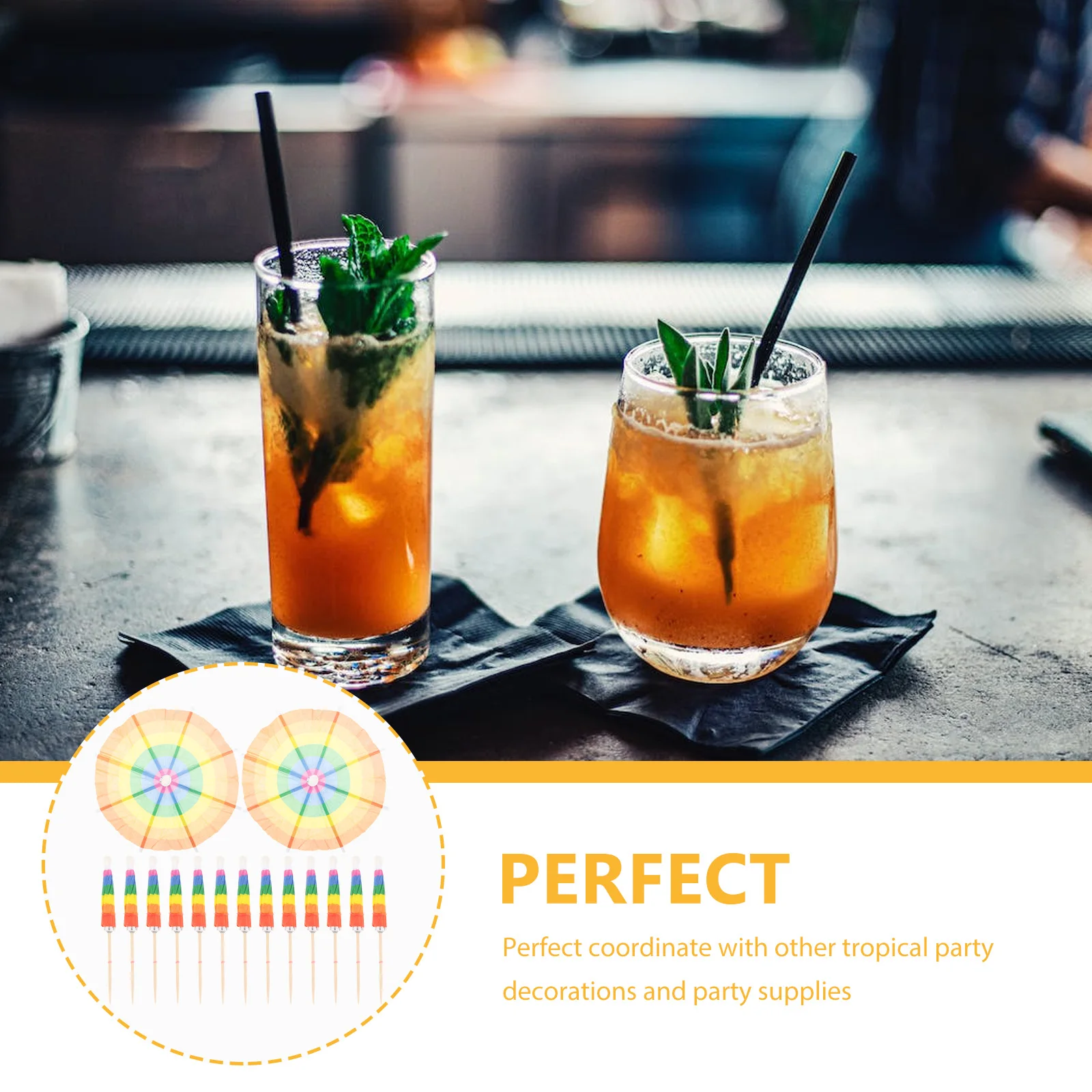 

50pcs Cocktail Decorative Umbrella Toothpicks Paper Bamboo Fruit Beverage Dessert Party Supplies Charcuterie Drink Umbrellas