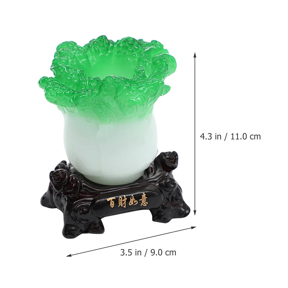 

Resin Desktop Pen Holder Creative Chinese Cabbage Shape Large Capacity Pen Bucket Office Desk Organizer Storage Container