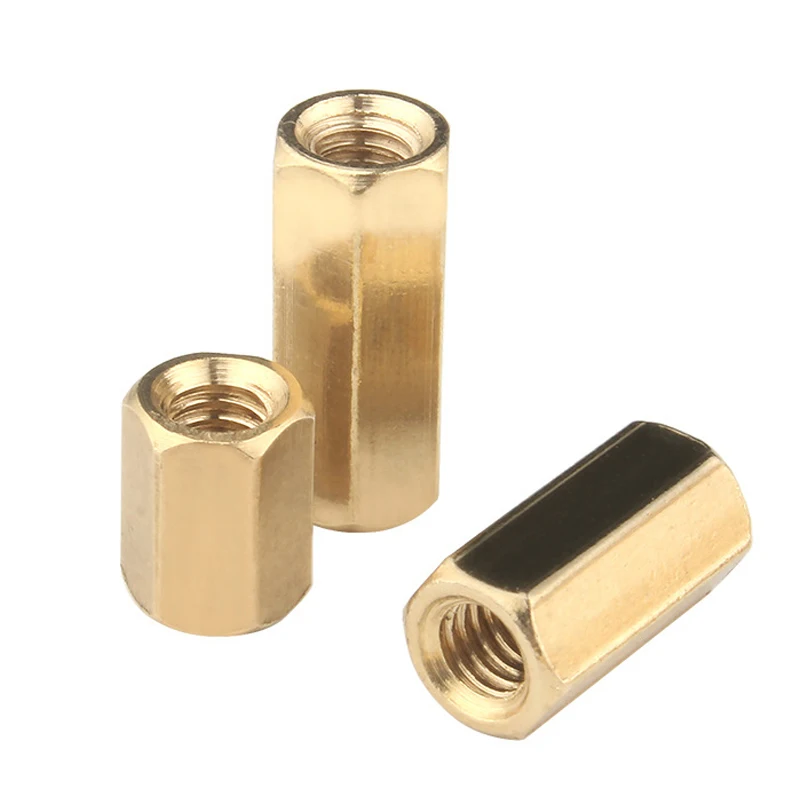 10pcs/lot Hex Female to Female M2 M2.5 M3 M4 M5  brass standoff spacer Hexagonal Stud Spacer Hollow Pillars Screw