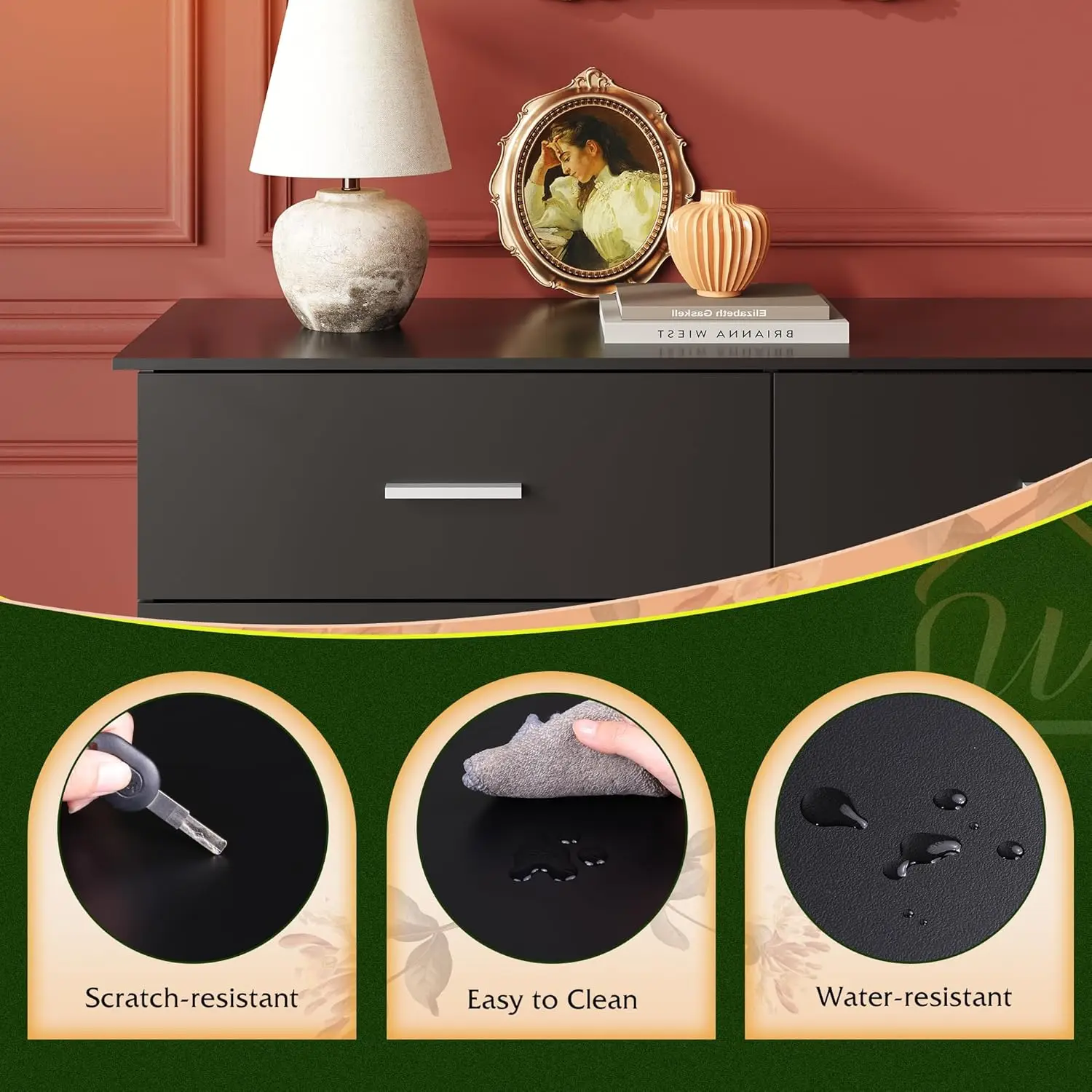 خزانة خشبية لغرفة النوم، خزانة ذات أدراج واسعة مع 6 أدراج، وحدة برج تخزين كبيرة لأثاث البلوط، منظم متجر الخزانة #6