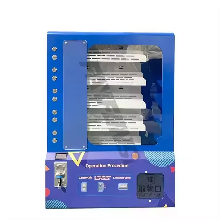 Blue Metal Vending Machine, Food and Coin-Operated, Combo Specials for Shopping Mall, High Capacity