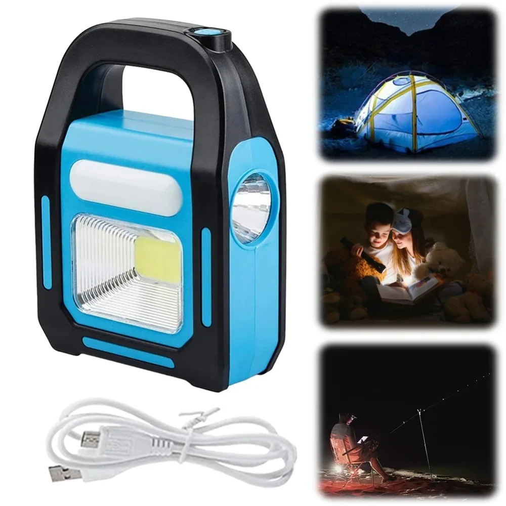 ใหม่กันน้ำแคมป์ปิ้ง LED โคมไฟ COB 3 โหมดไฟฉาย LED USB ชาร์จไฟฉุกเฉินสำหรับเดินป่ากลางแจ้ง