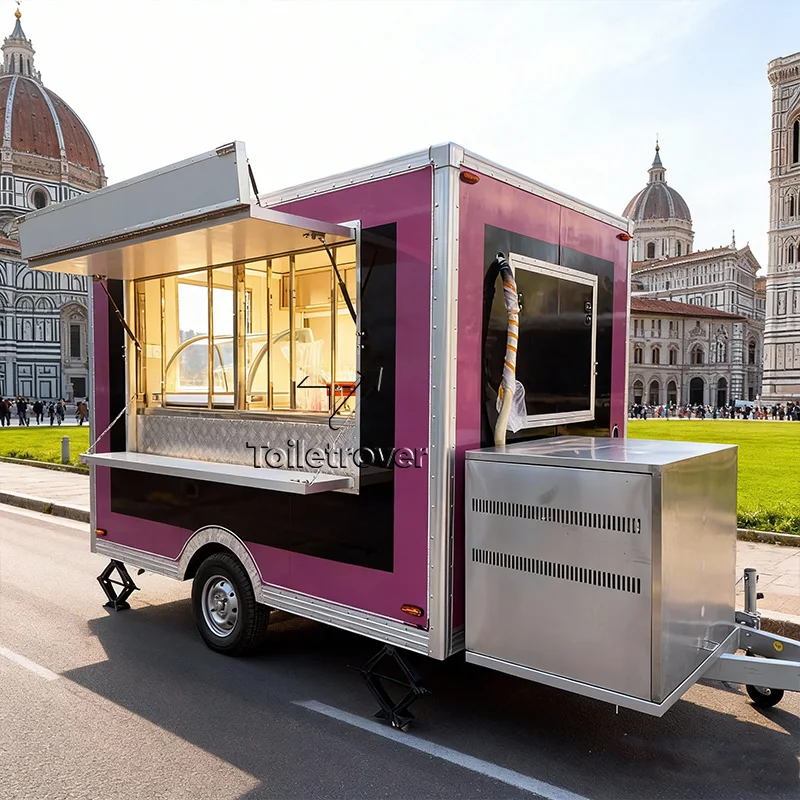 

Customizable Design Container Food Truck Carts Outdoor Mobile Food Trailer Street Fast Food Truck Trailer with Kitchen