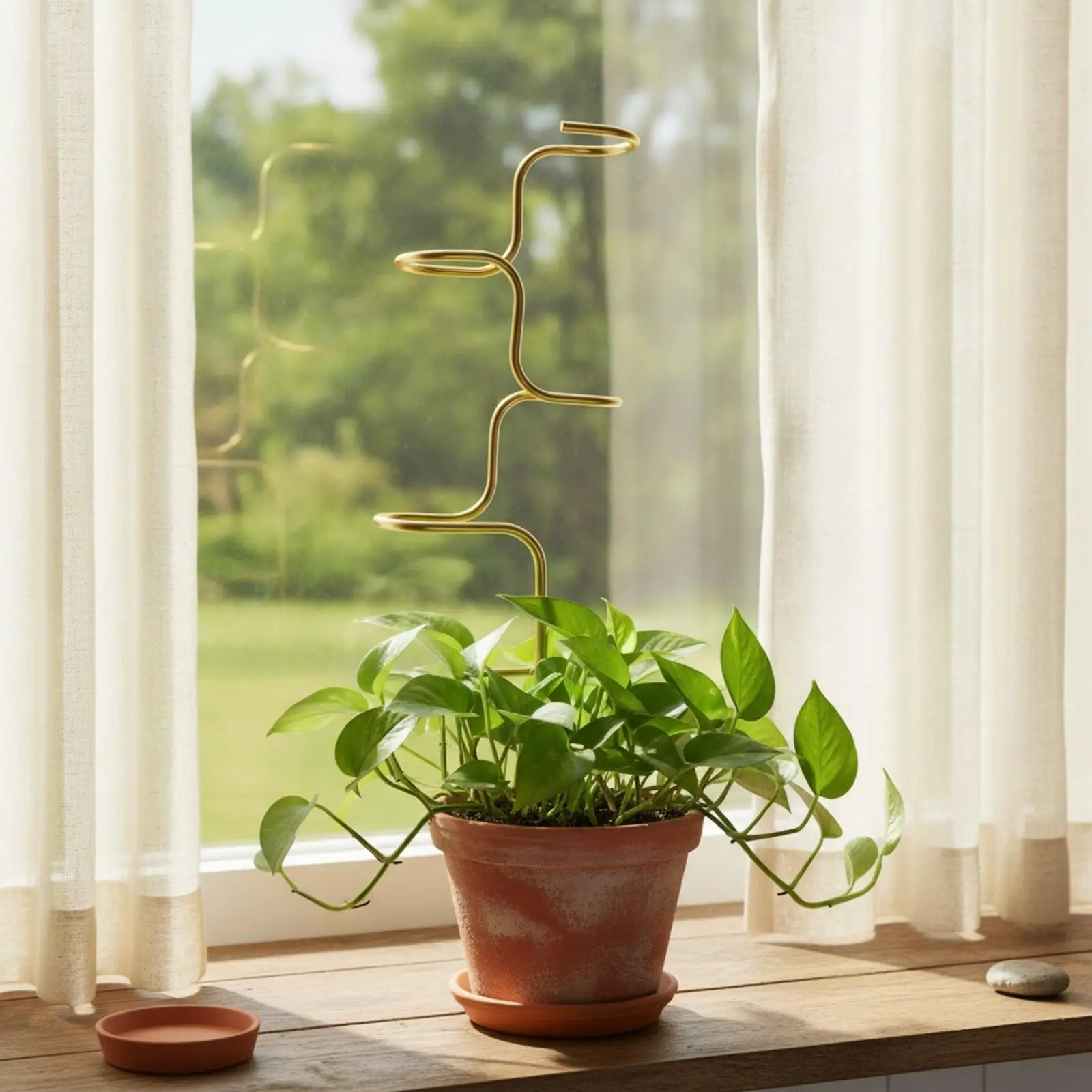Plant Support Stick Metal Stake for Indoor Houseplants Outdoor Garden Climbing Foliage Stabilizer