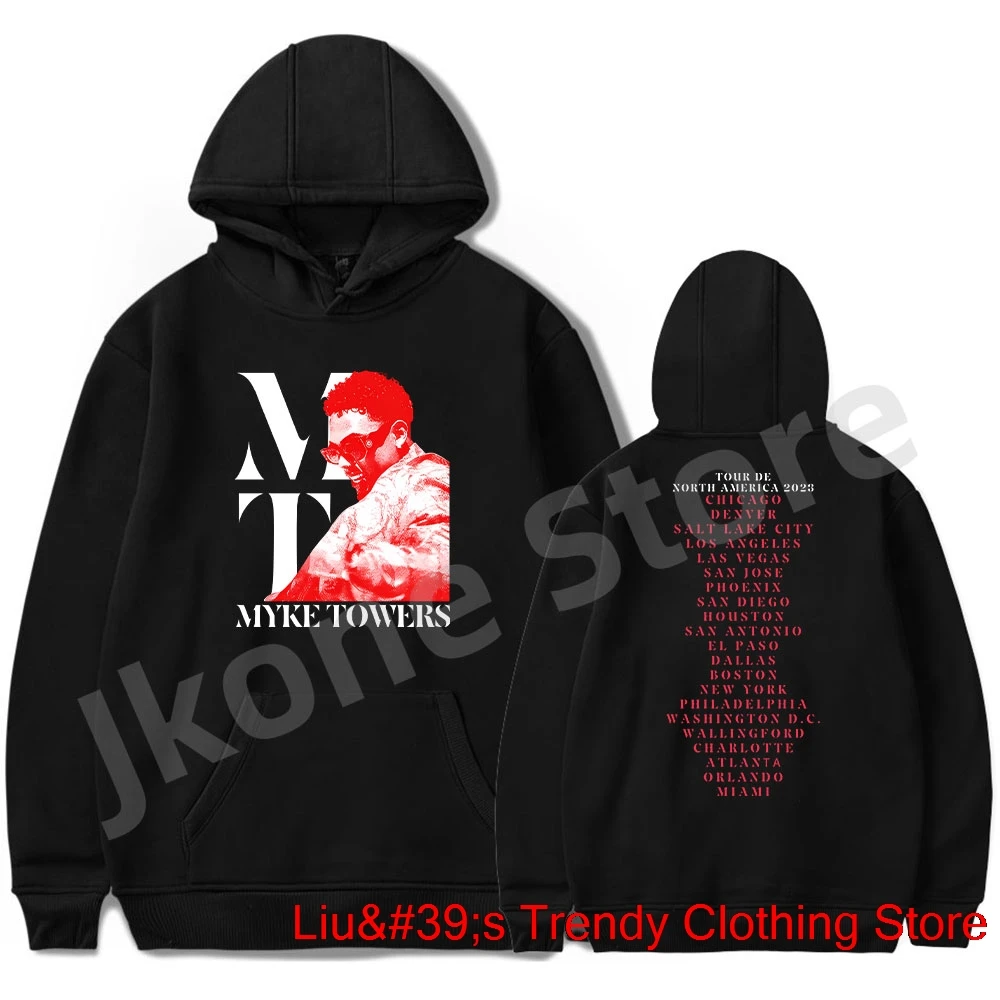 

Толстовки Myke Tower Lveu Na 23 Rapper Tour Merch с длинным рукавом для женщин и мужчин, модные повседневные толстовки, Топ