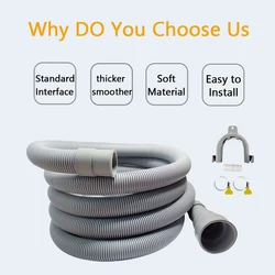 1pc Washing Machine And Dishwasher Drain Pipe Kit, Including Flexible Corrugated Pipe, Extension Adapter And Hose Clamp