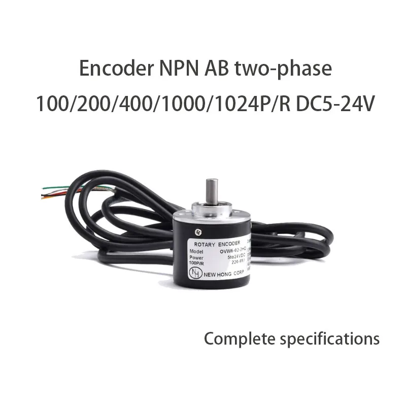 Incremental NPN photoelectric rotary encoder OVW6-02-2HD AB two-phase 100/200/400/1000/1024P/R DC5-24V